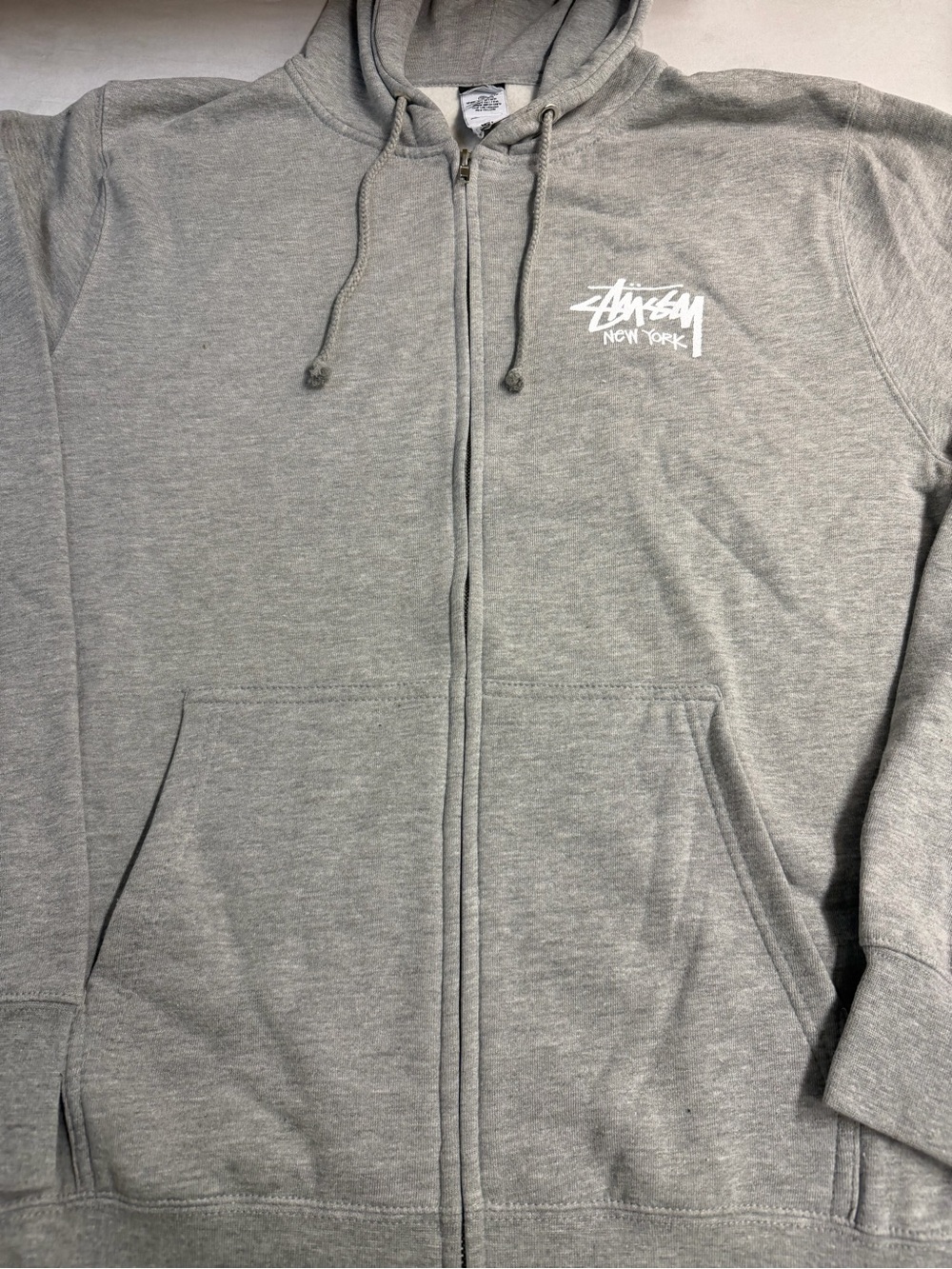 Men's Stussy Gray Zip-Up Hoodie